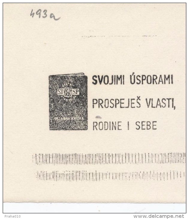 J1559 - Czechoslovakia (1945-79) Control Imprint Stamp Machine (R!): Your Savings Will Benefit Homeland, Family & Your.. - Proofs & Reprints