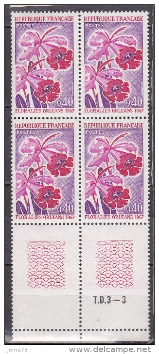 N° 1528 Floralies D´Orléans: Orchidées:  Bloc De 4 Timbres  Neuf - Neufs