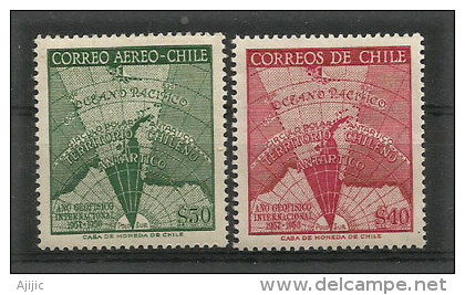 ANTARCTIQUE CHILIEN. Année Géophysique Internationale 1957-1958.  2 T-p Neufs ** - Año Geofísico Internacional