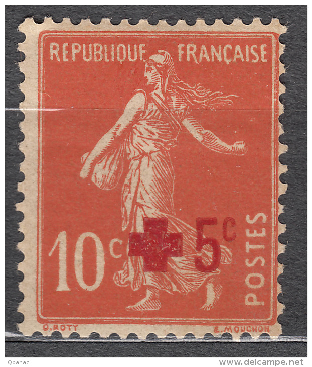 France 1914 Red Cross - Croix Rouge Yvert#146 Mint Hinged (avec Charnieres) - Ongebruikt