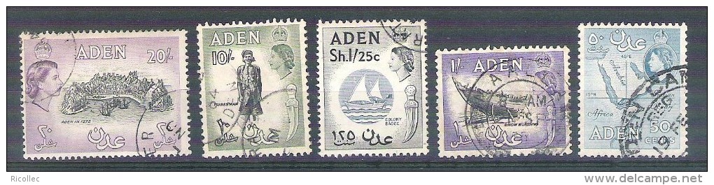 Lot Of 5 Used Stamps Great Britain Aden Yemen 1950´s - Aden (1854-1963)