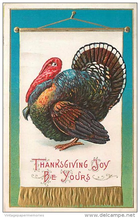 107820-Thanksgiving, Samson Brothers No S 501-B-2, Large Colorful Turkey Facing Left - Thanksgiving