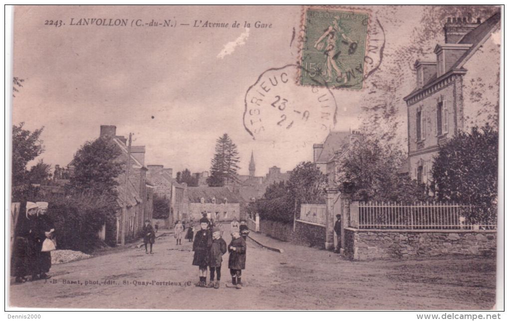 2243- LANVOLLON -l'Avenue De La Gare - Ed. J B Barat - Lanvollon