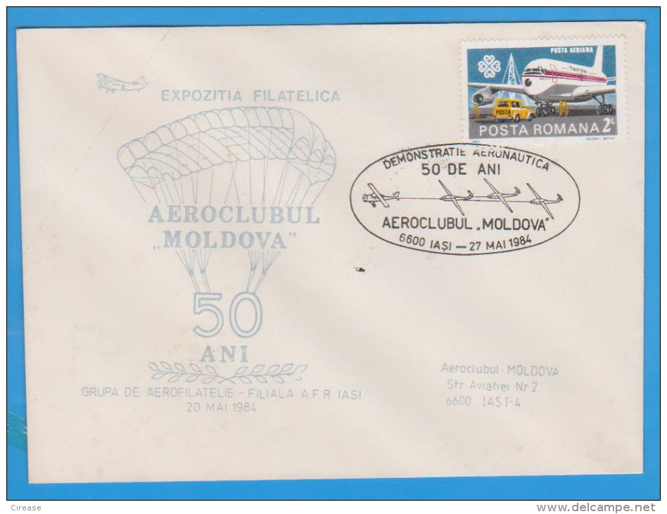 Aeroclubul Aviation Moldova, Parachutting, Sailplanes Romania Cover - Parachutting