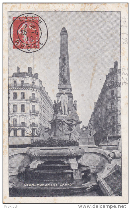 Lyon Monument Carnot - Pseudo-entier Semeuse 1910 - Qq Tâches - Pseudo-entiers Privés
