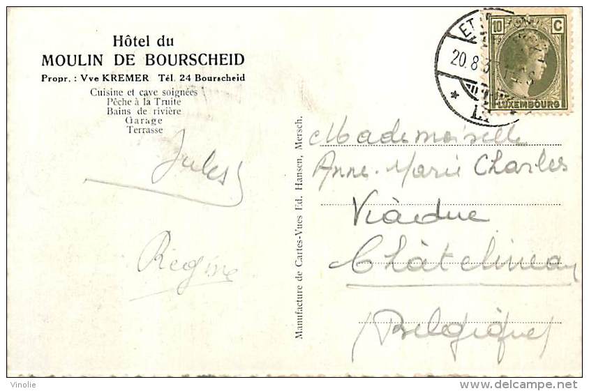 Réf : D-15-1381 :   HOTEL DU MOULIN DE BOURSCHEID - Bourscheid