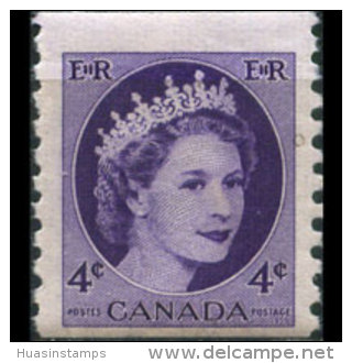 CANADA 1954 - Scott# 346 Queen Coil 4c MNH - Ongebruikt