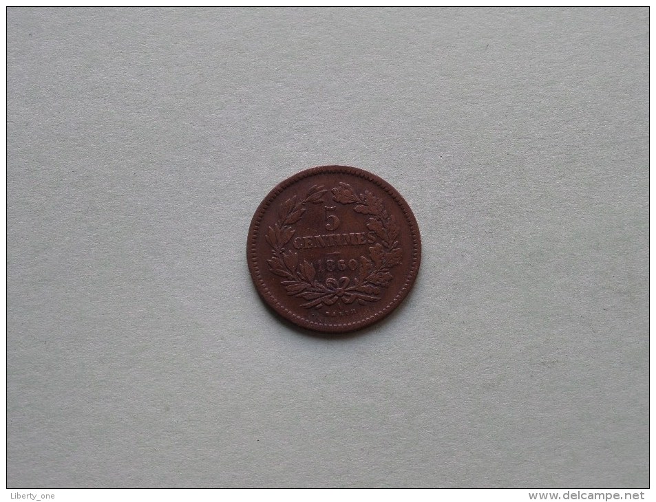 1860 A - 5 Centimes / KM 22.2 ( Uncleaned - For Grade, Please See Photo ) ! - Luxembourg