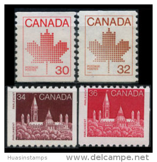 CANADA 1982 - Scott# 950-3 Maple Etc.Coil Set Of 4 MNH - Nuovi