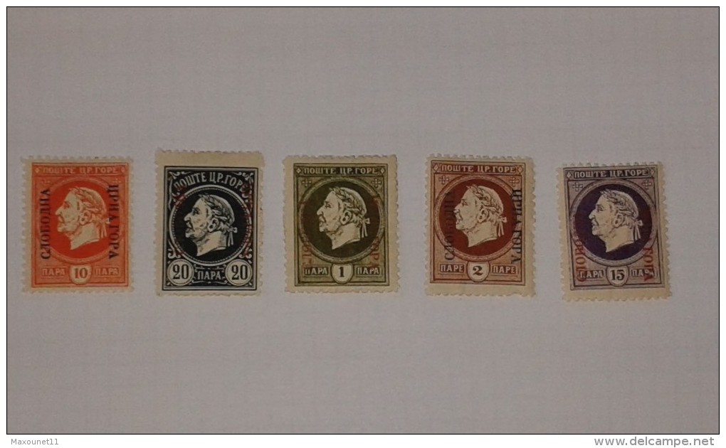 Collection De 5 Timbres Préoblitérés Neufs Avec Charnieres Du Montenegro ... Lot 792 . - Montenegro