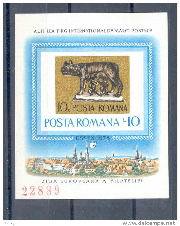 RO - BLOCK 1978 - ROMOLUS + REMUS - POSTFRISCH -MNH - ** - Mythologie