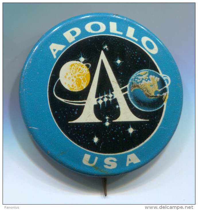 APOLLO USA - Vintage Pin Badge, Brooch - Espace