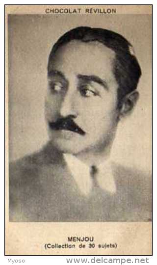 Image Chocolat Revillon, Collection De 30 Sujets Les Artistes De Cinema,n°14,Menjou - Revillon