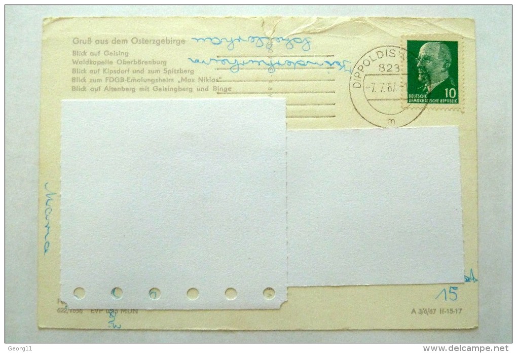 Gruß Aus Dem Osterzgebirge - Erzgebirge - Sachsen - DDR - AK 1967 Gelaufen Mit Briefmarke - Dippoldiswalde