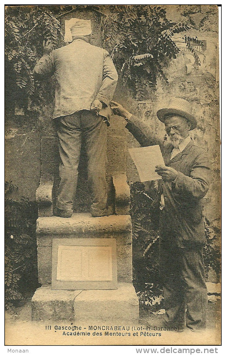 GASCOGNE-MONCRABEAU - Académie Des Menteurs Et Pêteurs,  (voir état Dos) - Andere & Zonder Classificatie