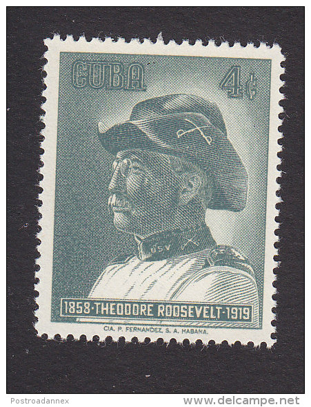 Cub, Scott #610, Mint Hinged, Theodore Roosevelt, Issued 1958 - Unused Stamps