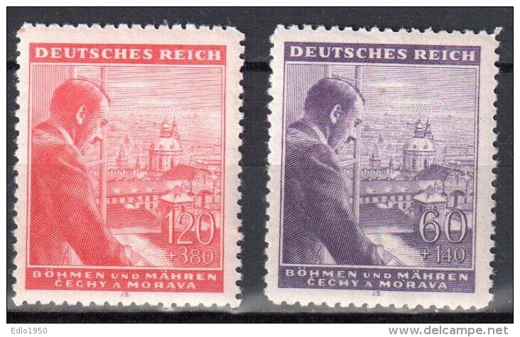 Böhmen Und Mähren 1943 Mi 126-127 **  - Siehe Scan - Ocupación 1938 – 45