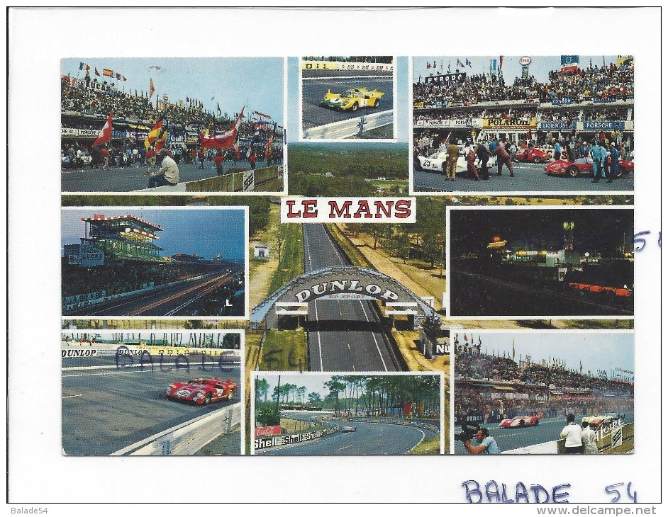 3 CPM - LE MANS (72) 24 Heures Du Mans - Multivues - (Voiture - Depart Circuit  - Courses - Tunnel - Sarthe - Horloge) - Le Mans