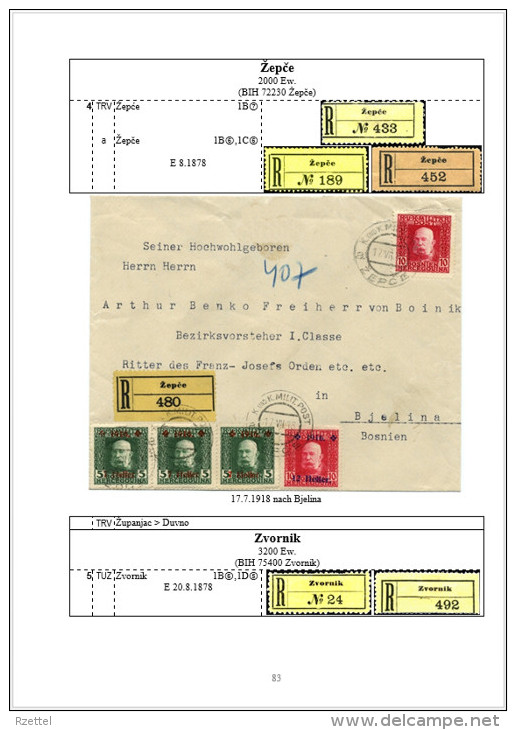 Rekozettel Und Einschreibebelege Von Bosnien-Herzegowina 1903 - 1918 - Philatelie Und Postgeschichte