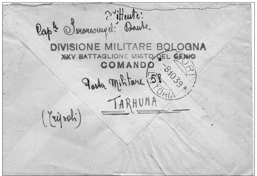 ITALIA   Storia Postale  Colonie   Tripoli  Cent. 50 + Coppia Di 25   Del  6 - 10 - 1939 - Altri & Non Classificati