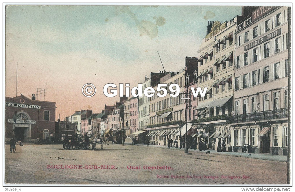 BOULOGNE-SUR-MER - Quai Gambetta (animée - Bâtiment De L'Exposition Des Beaux-Arts) - Boulogne Sur Mer