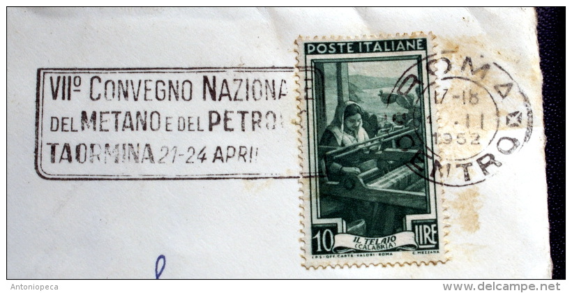 ITALIA 1951 - ITALIA AL LAVORO LIRE 10 SU BUSTA VIAGGIATA - 1946-60: Storia Postale