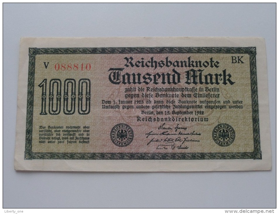 ***** 1000 Tausend MARK - N° V 088807 / 088808 / 088809 / 088810 ***** !!! ( For Grade, Please See Photo ) ! - 1.000 Mark