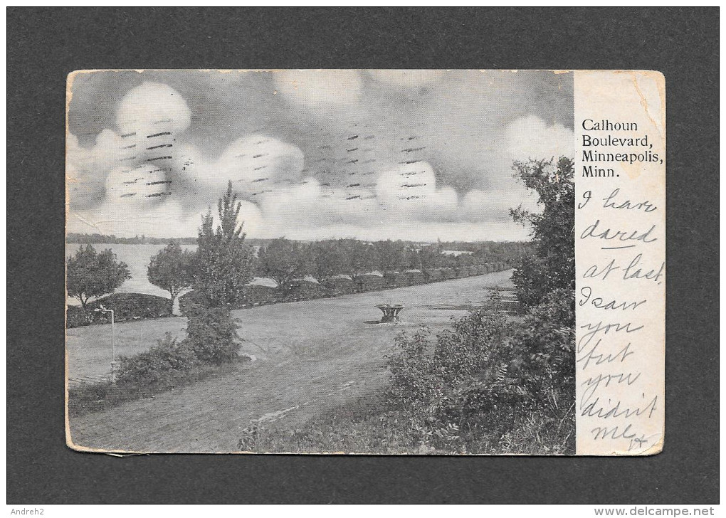 Minneapolis - Minnesota - Calhoun Boulevard Minneapolis MN - Vintage Postcard - Postmarked 1907 Nice Stamp - Minneapolis