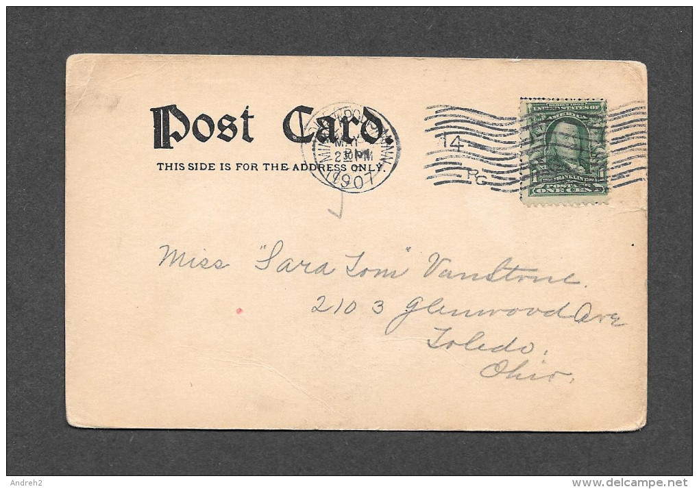 Minneapolis - Minnesota - Calhoun Boulevard Minneapolis MN - Vintage Postcard - Postmarked 1907 Nice Stamp - Minneapolis