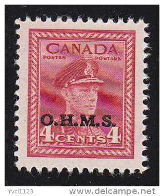 CANADA - Scott # O4 George VI "O.H.M.S. Overprinted" (*) / Mint H Stamp - Surchargés