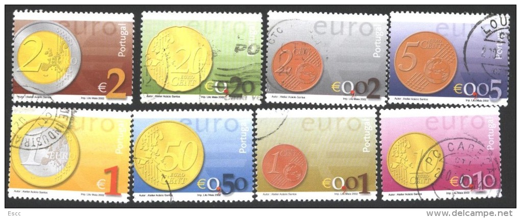 Used Stamps  Euro Coins 2002  From  Portugal - Used Stamps