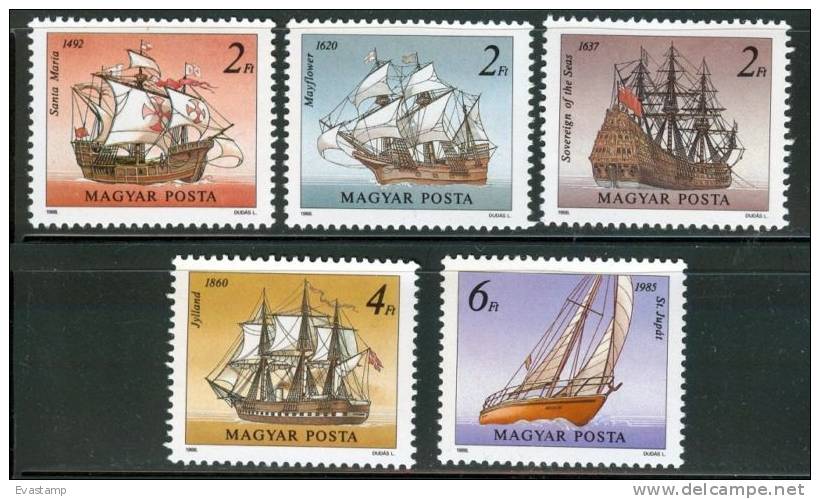 HUNGARY - 1988. Famous Ships Cpl. Set MNH! - Neufs