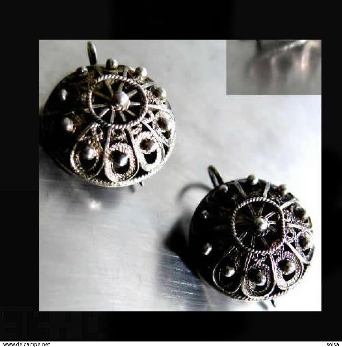 - Anciennes  Boucles D'oreille Ottomanes En Vermeil / Old Ottoman Gold-plated Silver Earrings - Ohrringe