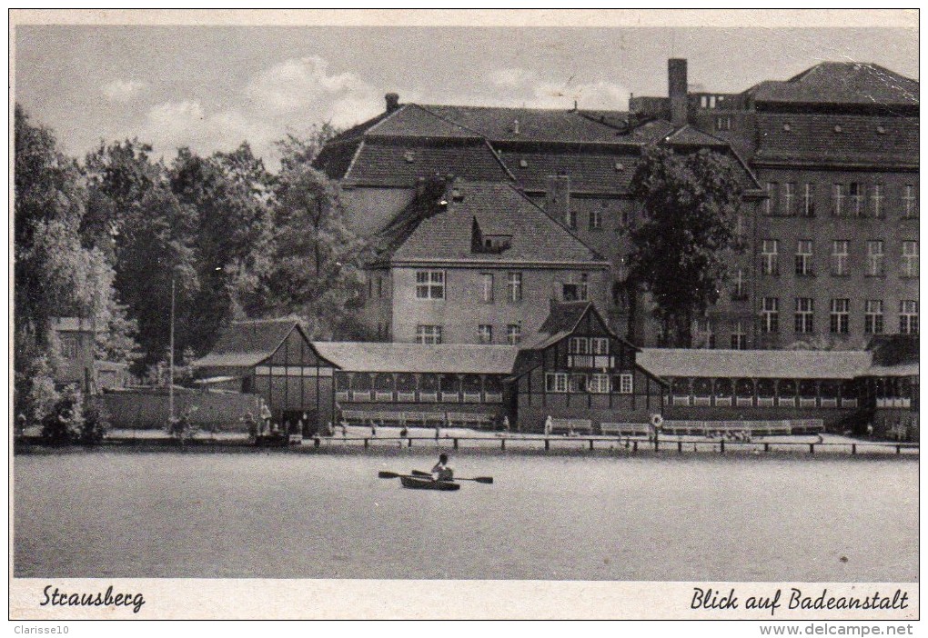 Allemagne Strausberg Blick Auf Badeanstalt Animée Barque - Strausberg