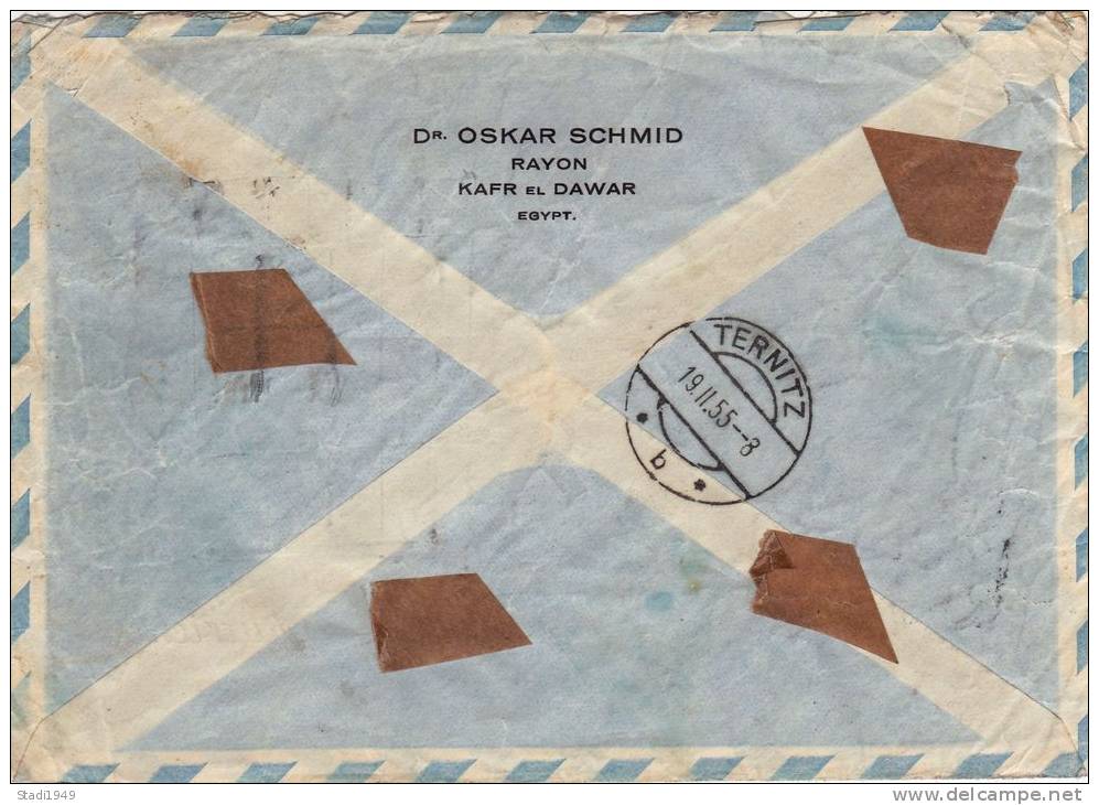 Letter Air Mail Ägypten ALEXANDRIA To TERNITZ Austria 1955 (292) - Briefe U. Dokumente