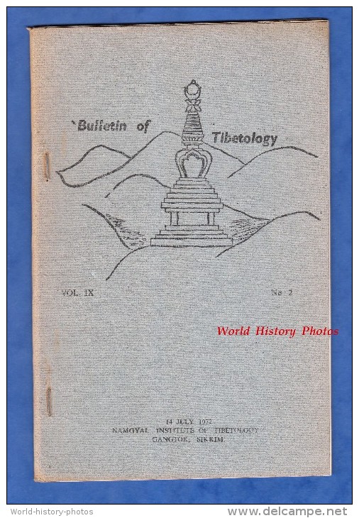 Livret De 1972 - Bulletin Of TIBETOLOGY - Namgyal Institute , Gangtok Sikkim India - Vol. IX N°2 - Buddhism Tibet Chine - Non Classificati