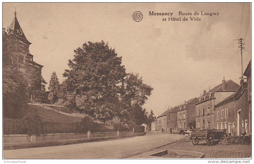 CPA AK Messancy Metzig Route De Longwy Hotel De Ville Bei Aubange Mont Saint Martin Petingen Petange Arlon Virton Athus - Messancy