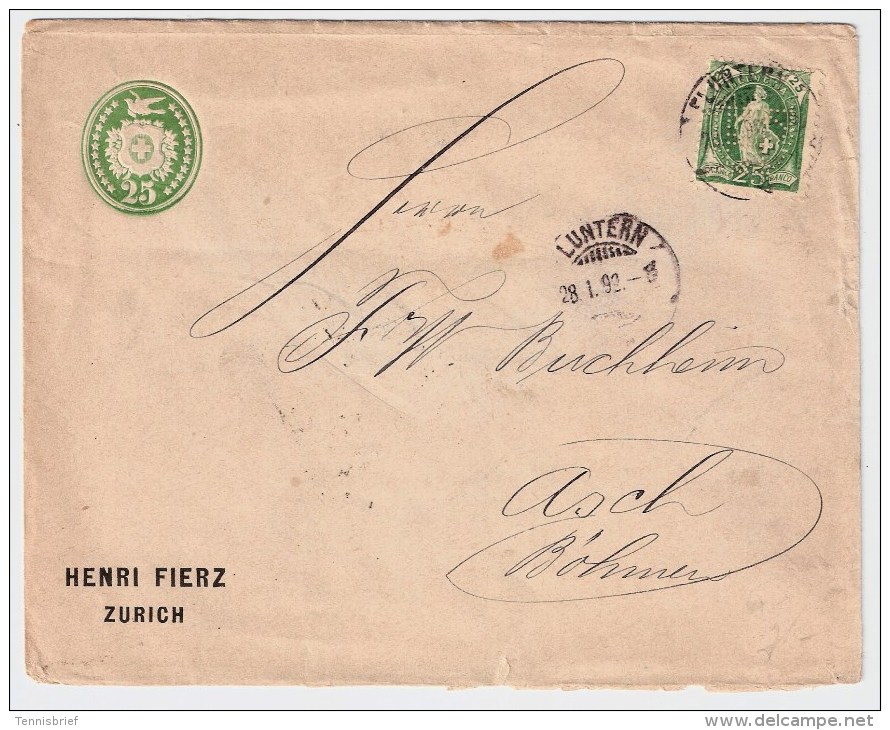 Schweiz, 1892, Perfin, Zürich,  # 1275 - Gezähnt (perforiert)