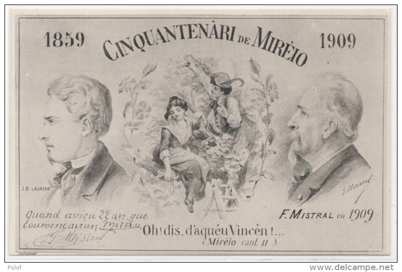 Cinquantenari De Mireio (1859-1909) Frederic Mistral - J.B. Laurens - E. Marsal _   (78085) - Autres & Non Classés