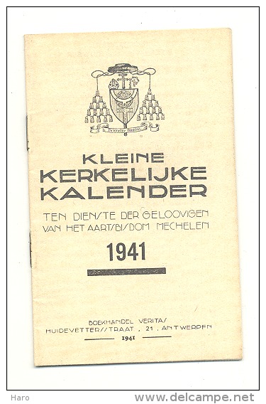 Kalender  - Kleine Kerkelijke - Calendrier  , En NL, Avec Saints, Fêtes Religieuses,... 1941 - Religion - Petit Format : 1941-60