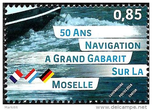Luxembourg - 2014 - 50 Years Of Large Vessel Shipping On Moselle River - Mint Stamp - Ungebraucht