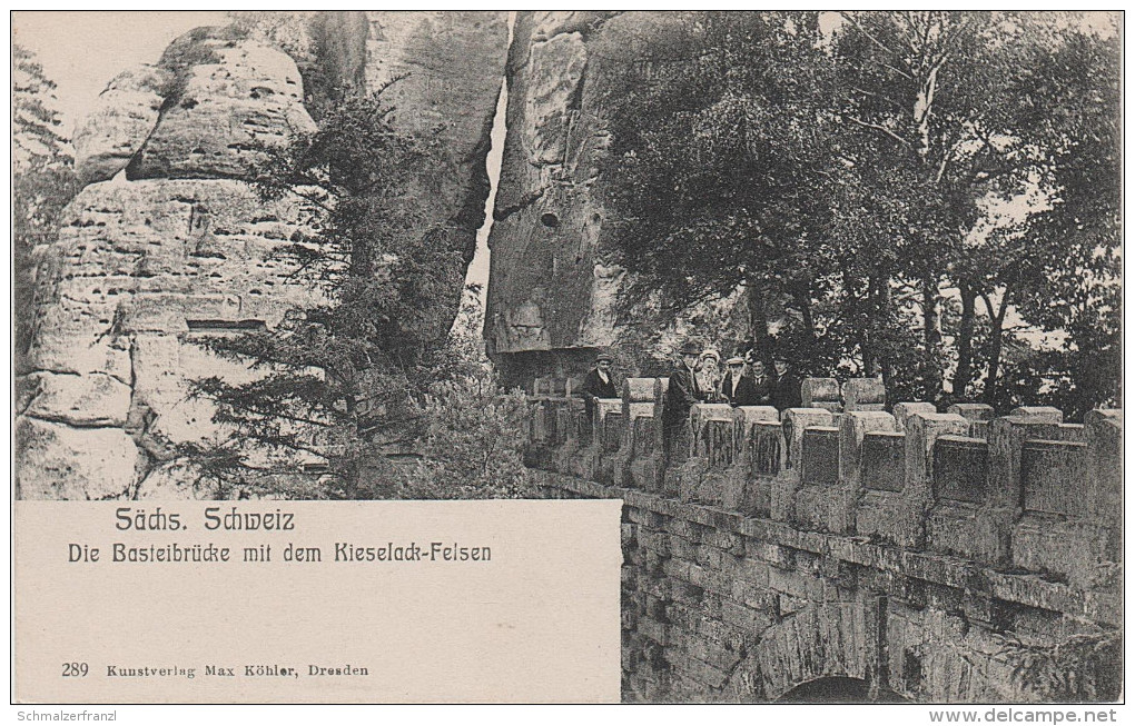 AK Sächsische Schweiz Basteibrücke Kieselack Felsen Bastei Bei Rathen Wehlen Rathewalde Uttewalde Hohnstein Lohmen Pirna - Bastei (sächs. Schweiz)