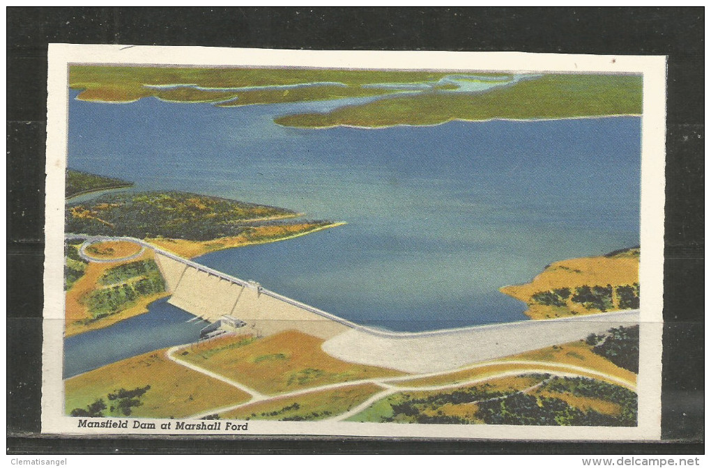 343b * TEXAS * AUSTIN * BEIDSEITIGER DRUCK * MAIN ENTRANCE TO UNIVERSITY OF TEXAS * MANSFIELD DAM AT MARSHALL FORD **!! - Austin