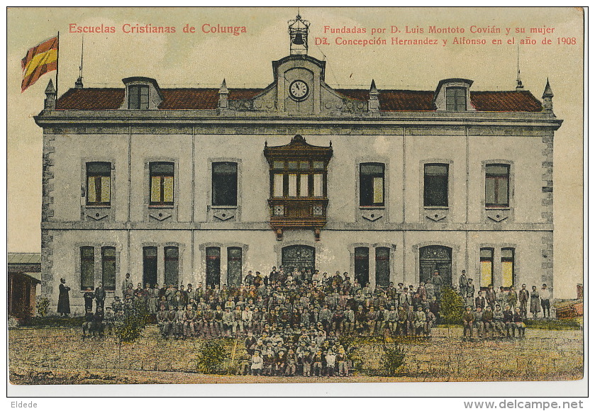 Colunga Escuelas Cristianas Luis Montoto Covian 1908 Color Editor Fermin Vigon Imprenta Purgen Munchen - Asturias (Oviedo)