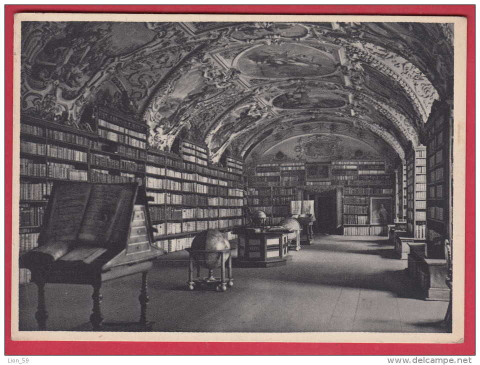 172717 / PRAHA , PRAGUE - LIBRARY OF THE STRAHOV MONASTERY , GLOBE , BOOK  Czech Tchequie Tschechie - Tsjechië