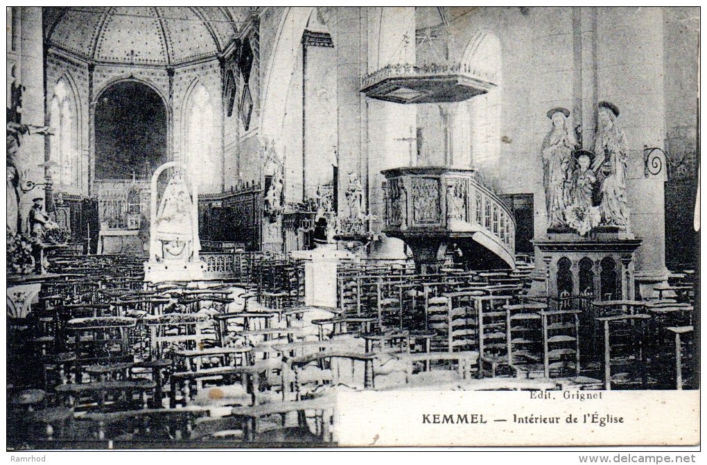 KEMMEL CHURCH - Church Interior (E Le Deley) Unused - Eglises Et Cathédrales