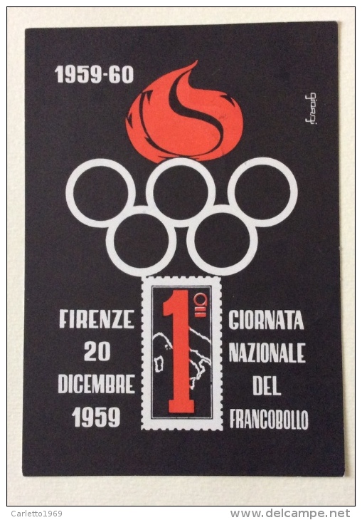 Giornata Nazionale Del Francobollo 20/21/1959 Firenze - Sellos (representaciones)