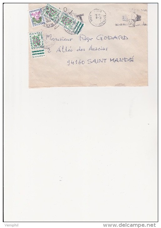 LETTRE TAXEE A 1,60 € DE 1977 .-FLAMME HOPITAUX DE PARIS - 1960-.... Lettres & Documents