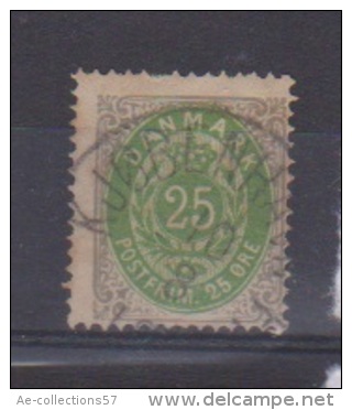 Danemark  //  N 27 B  //  25 Ore Gris Vert   //  Oblitéré  //  Côte 45 € - Oblitérés