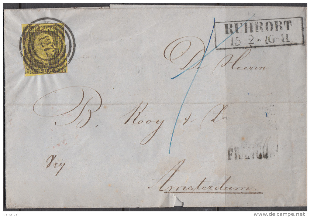 PREUSSEN  1858  3 Gr  COMPLETE LETTER  To  AMSTERDAM - Covers & Documents